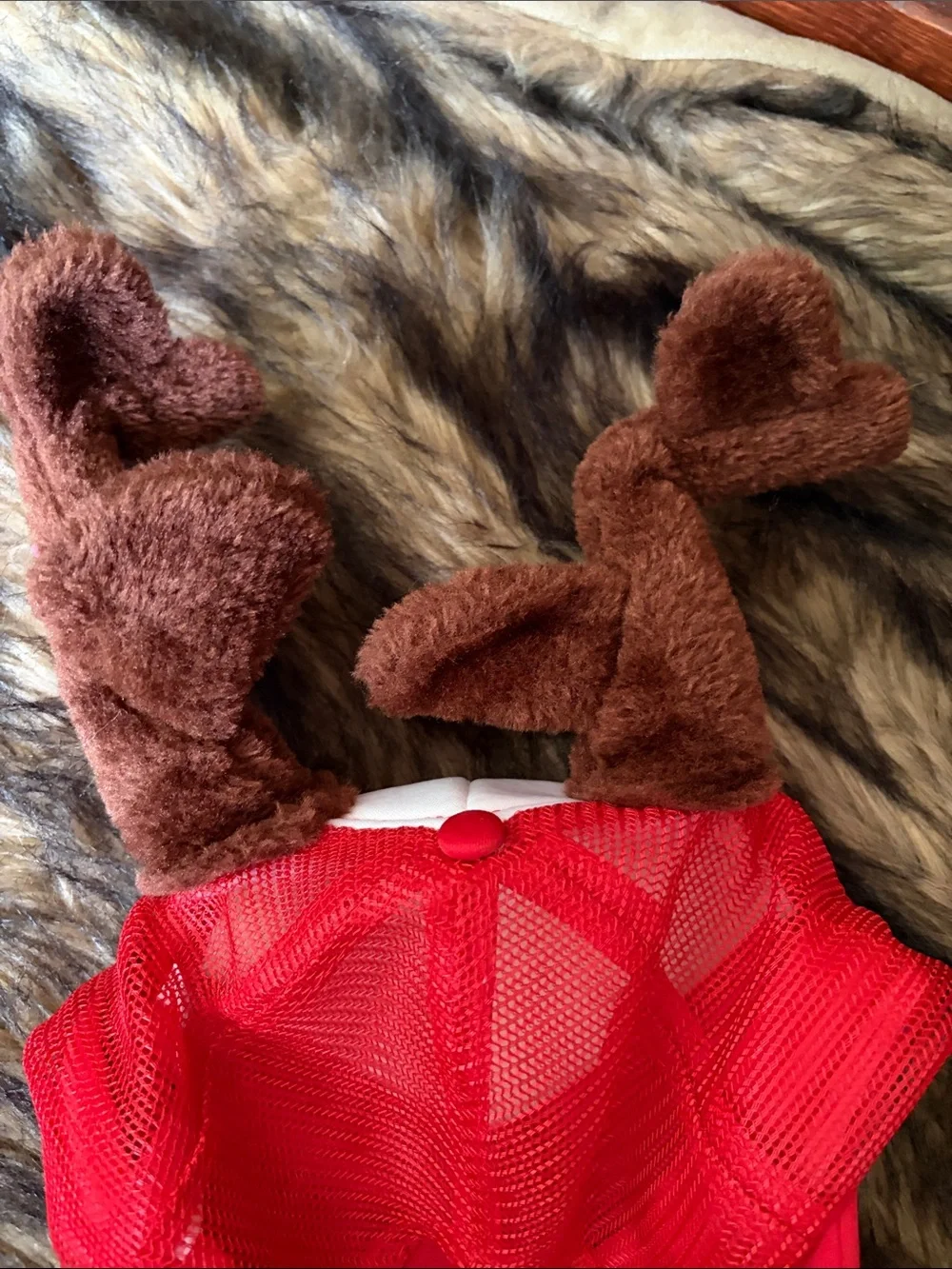 Amscan Hat Kid’s Red White Brown Comet's Flight School Antlers Adjustable